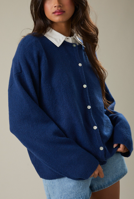 Navy Button Down Sweater