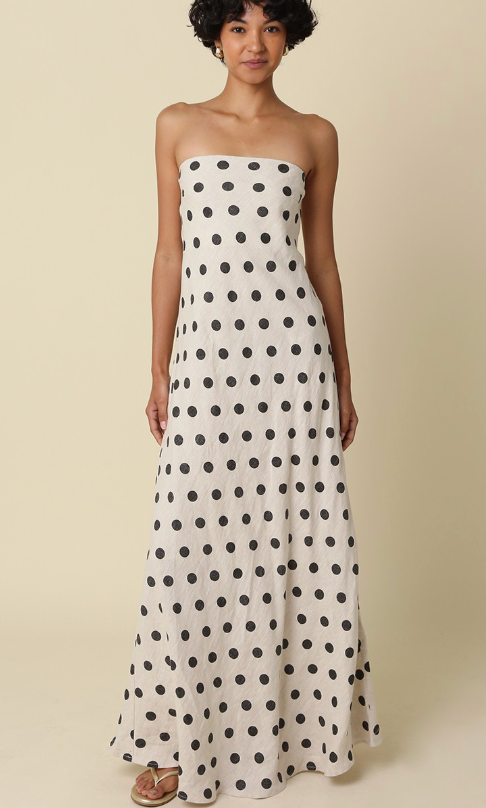 Polka Dot Strapless Dress