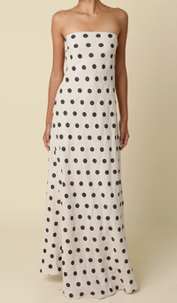 Polka Dot Strapless Dress