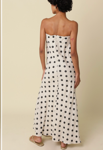 Polka Dot Strapless Dress