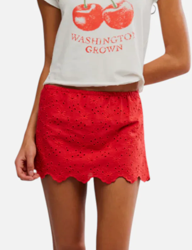 Eyes on you Eyelet Red Skort by Free People (available in red or white)
