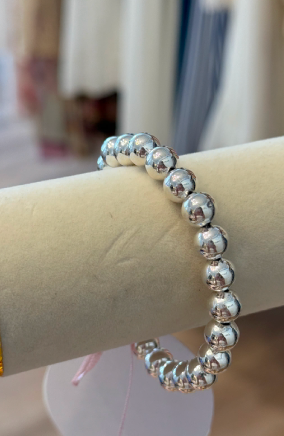 Silver Beaded Bracelets by Kimberly Aman