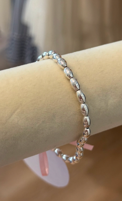 Silver Beaded Bracelet by Kimberly Aman