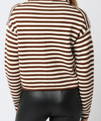 Striped Sweater Top (available in white or brown)