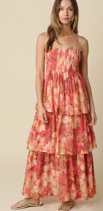 Tiered Floral Maxi Dress
