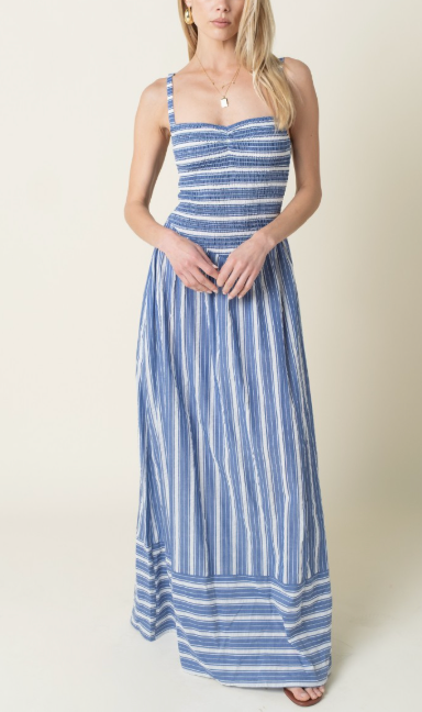 Blue Striped Maxi Dress