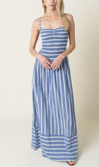 Blue Striped Maxi Dress