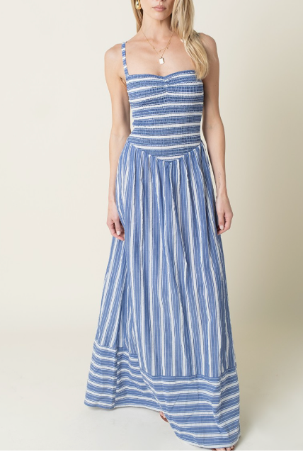 Blue Striped Maxi Dress