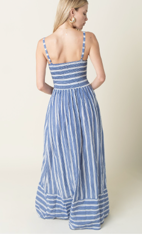 Blue Striped Maxi Dress