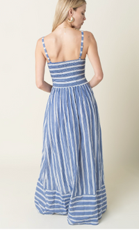 Blue Striped Maxi Dress