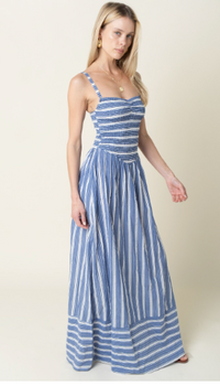 Blue Striped Maxi Dress