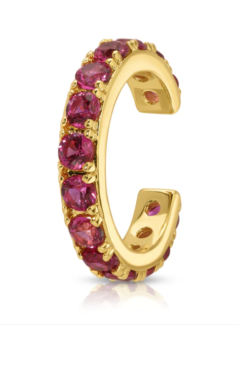 Simulated Ruby Ear Cuff by Jurate