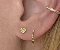 Gold Heart Stud Earrings by Jurate