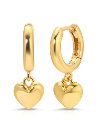 Heart Huggie Earrings by Jurate