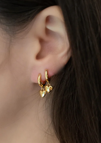 Heart Huggie Earrings by Jurate