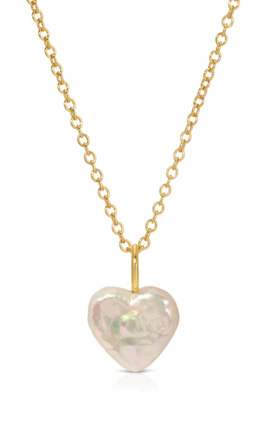 Heart Pearl Necklace by Jurate