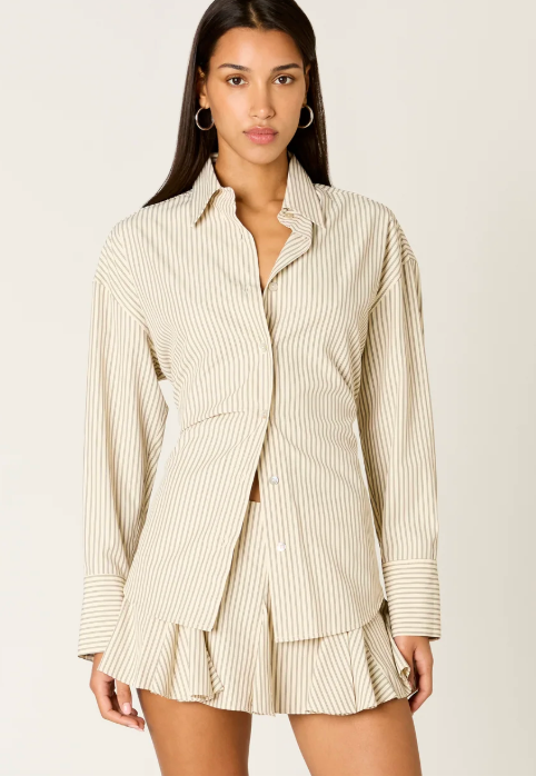 Jules Striped Long Sleeve Button Down top by NIA
