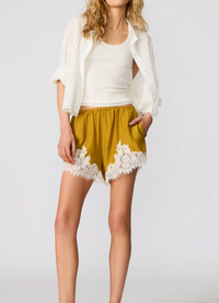 Satin Lace Short by Steve Madden (available in Cream, Blue or Mustard)