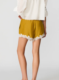 Satin Lace Short by Steve Madden (available in Cream, Blue or Mustard)