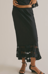 Long Lost Lover Black Slip Maxi Skirt by Free People