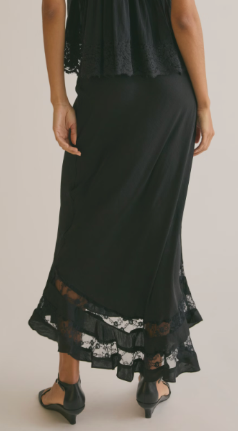 Long Lost Lover Black Slip Maxi Skirt by Free People