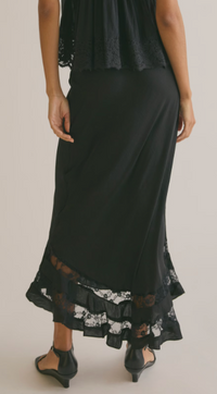 Long Lost Lover Black Slip Maxi Skirt by Free People