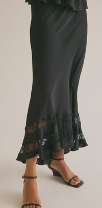 Long Lost Lover Black Slip Maxi Skirt by Free People