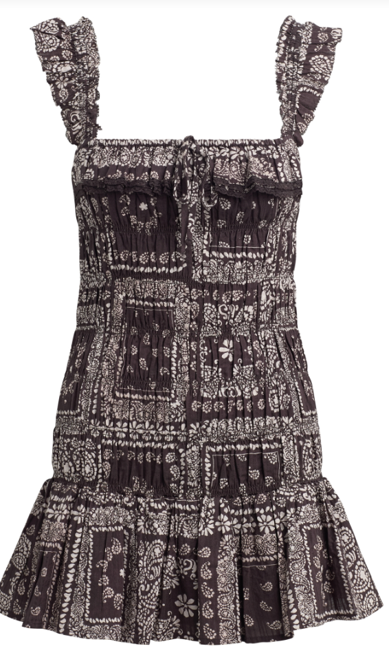 Brown Printed Mini Dress by BILA 77