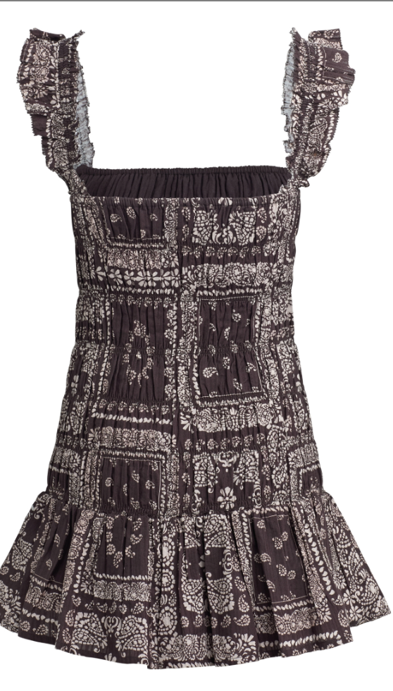 Brown Printed Mini Dress by BILA 77