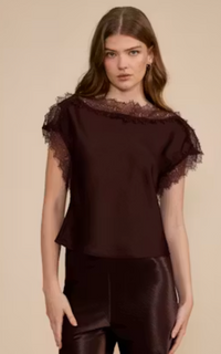 Brown Lace Top By Lucy Paris