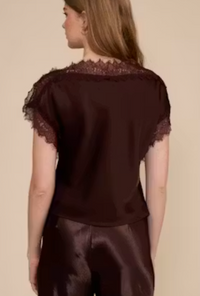 Brown Lace Top By Lucy Paris