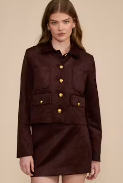 Brown Suede Jacket by Lucy Paris