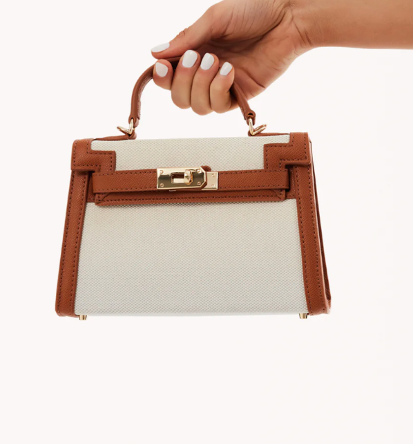 Brown and Canvas Bag by Billini