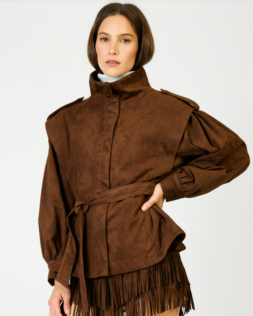 Sybel Vegan Suede Jacket by Line and Dot