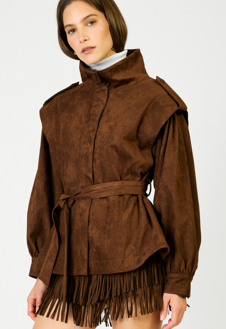 Sybel Vegan Suede Jacket by Line and Dot