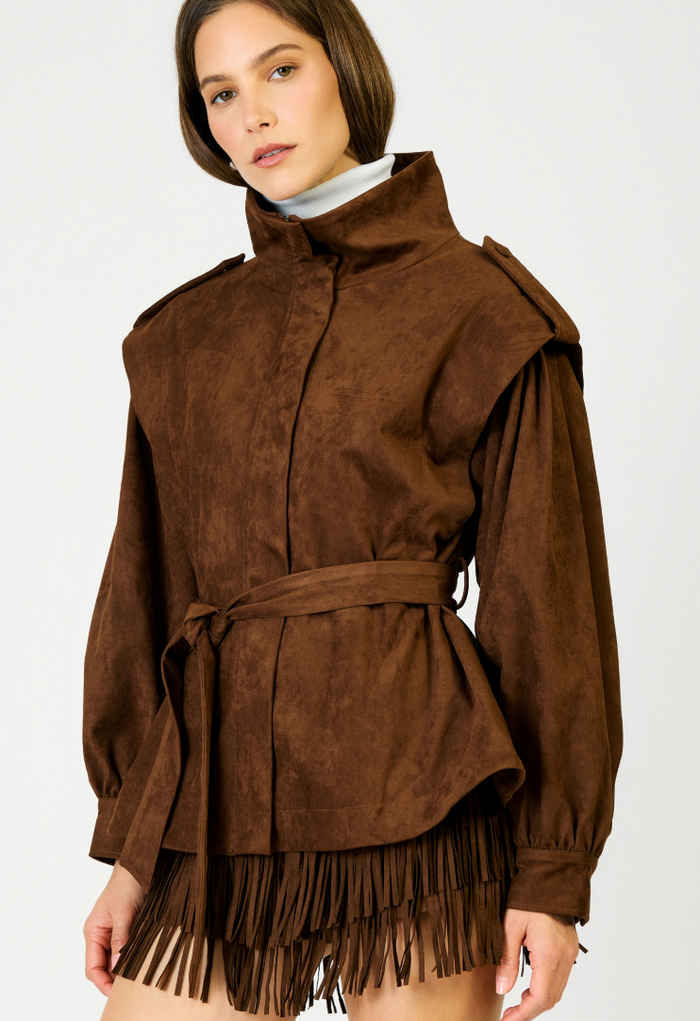 Sybel Vegan Suede Jacket by Line and Dot