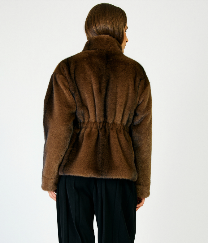 Gwen Faux Fur Jacket by Line and Dot