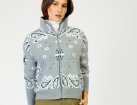 Grey Rio Zip Up Sweater by Line and Dot