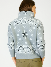 Grey Rio Zip Up Sweater by Line and Dot
