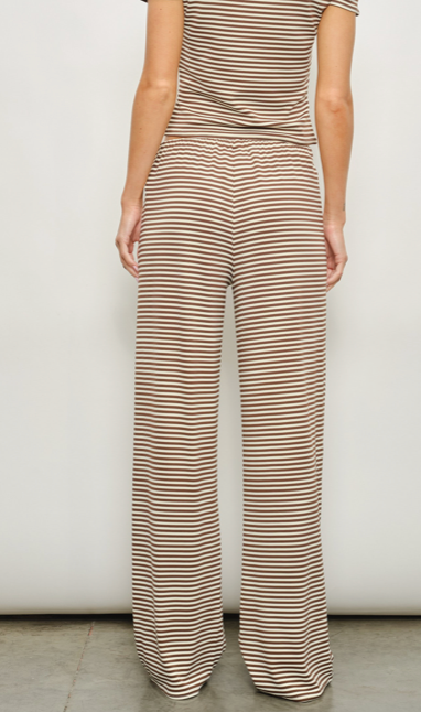 Brown and White Striped Loungepant