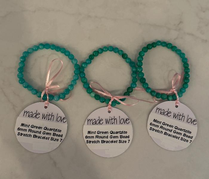 Mint Green Quartzite Beaded Bracelet by Kimberly Aman