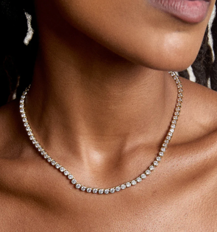 Bezel Tennis Necklace by HART