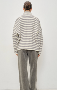 Striped Zip Up Sweater
