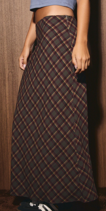 Plaid Maxi Skirt