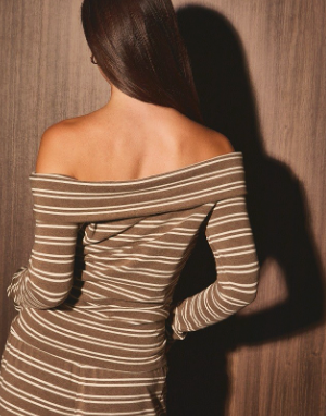 Striped Off the Shoulder top