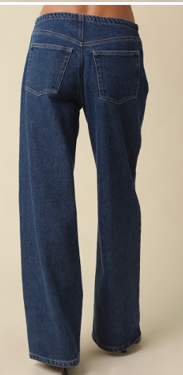 Drawstring Wide Leg Jeans