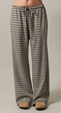 Striped Mid Rise Wide Leg Loungepant