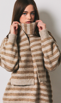 Striped Sweater and Scarf Set