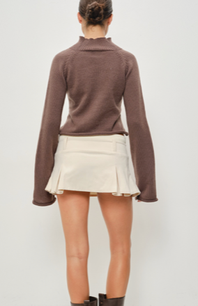 Button Down Mock Neck Cardigan Sweater