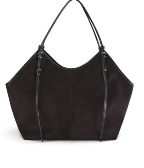 Brown Faux Suede Shoulder Bag by Billini